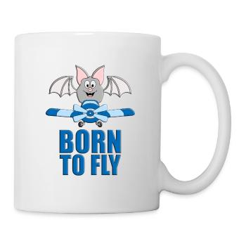 PILOT - FLUGHUND - FLEDERMAUS - FLUGZEUG - FLIEGER - Tasse - Weiß - Rechts
