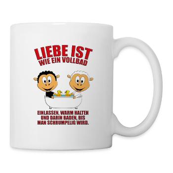 SCHAFE - SCHAF - BADEWANNE - LIEBE - LOVE - TIERE - Tasse - Weiß - Rechts