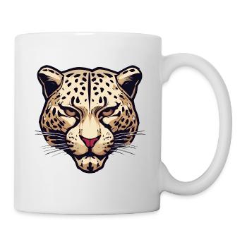 Léopard / guépard / Animal / Animal imprimé / motif - Mug blanc - blanc - Droite