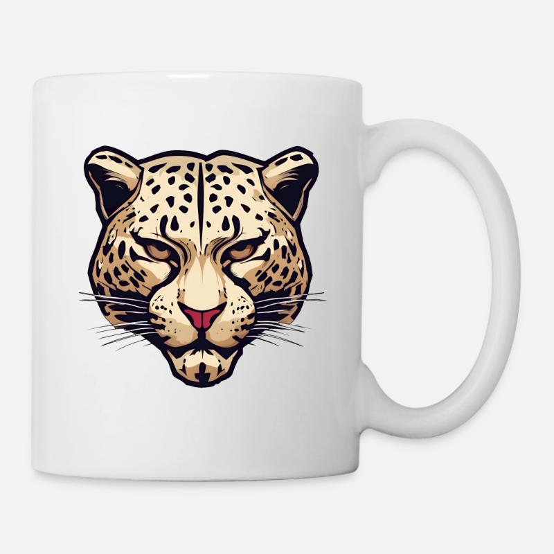 Léopard / guépard / Animal / Animal imprimé / motif - Mug blanc - blanc