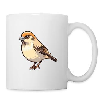 Sparrow Cartoon Kawaii Watercolor Illustration - Mug - white - Right