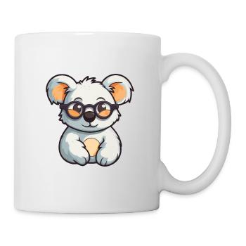 Koala portant des lunettes Cartoon Kawaii Illustration - Mug blanc - blanc - Droite