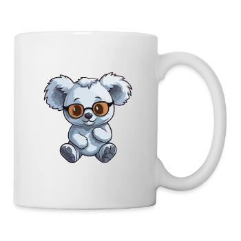 Koala portant des lunettes Cartoon Kawaii Illustration - Mug blanc - blanc - Droite