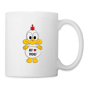 EI LOVE YOU - HUHN - HAHN - BAUERNHOF - TIERISCH - Tasse - Weiß - Rechts