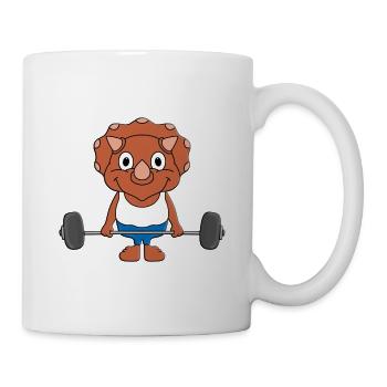 FITNESS - GEWICHTHEBER - FIT - SPORT - DINOSAURIER - Tasse - Weiß - Rechts