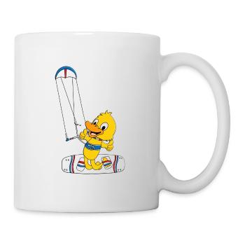 KITESURFEN - KITER - KITE - ENTE - KÜKEN - SPORT - Tasse - Weiß - Rechts