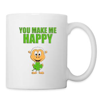 YOU MAKE ME HAPPY - SCHAF - GLÜCKSBRINGER - Tasse - Weiß - Rechts