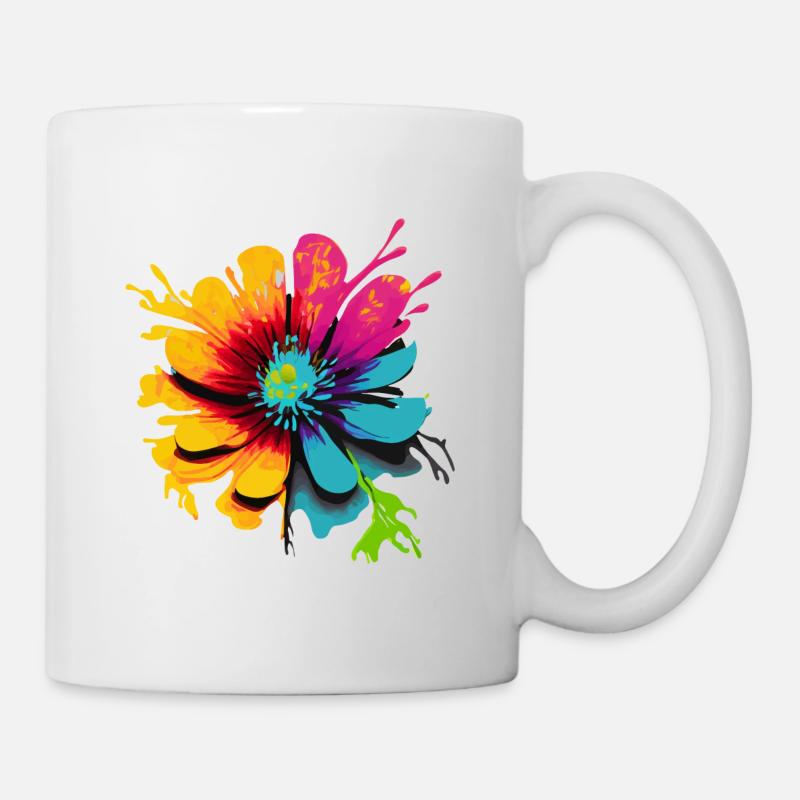Fleur couleur - Mug blanc - blanc