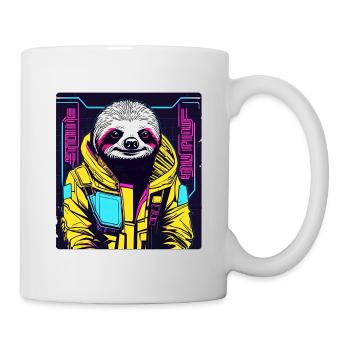 Faultier Astronaut / Tier / gelassen / Baum / Zoo - Tasse - Weiß - Rechts
