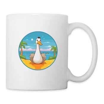 Goose Cartoon Yoga Beach Summer Illustration - Mug - white - Right
