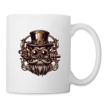 Steampunk / bronze / Old School / Retro / Vintage - Tasse - Weiß - Rechts