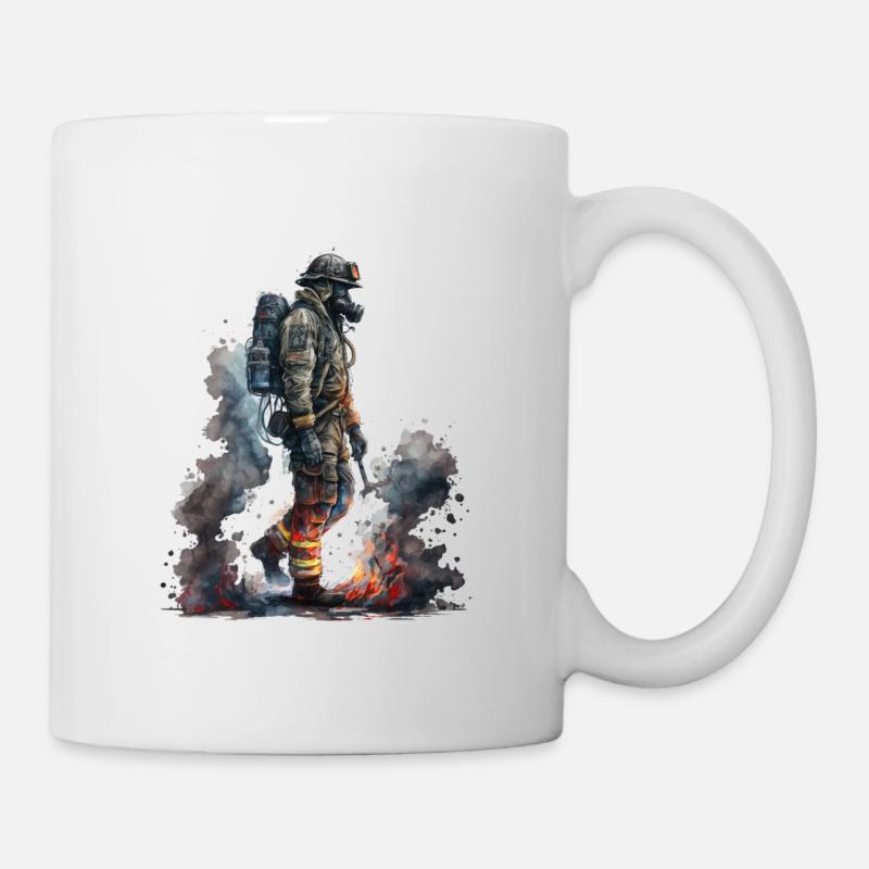 Feuerwehrmann im Einsatz - Tasse - Weiß