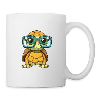 Sea Turtle With Glasses Cartoon Kawaii Illustratio - Mug - white - Right