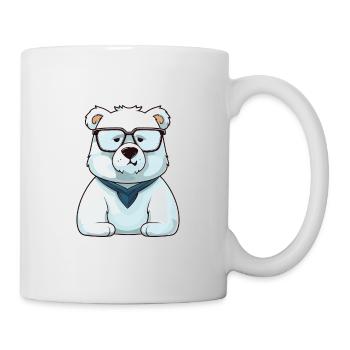 Polar Bear With Glasses Cartoon Kawaii Illustratio - Mug - white - Right