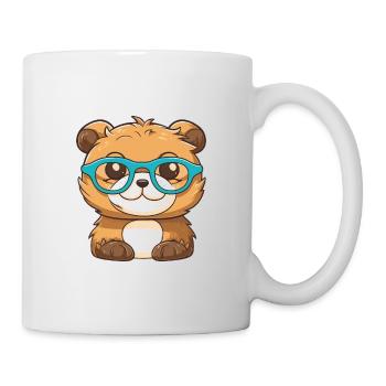 Otter trägt Brille Karikatur Kawaii Illustration - Tasse - Weiß - Rechts