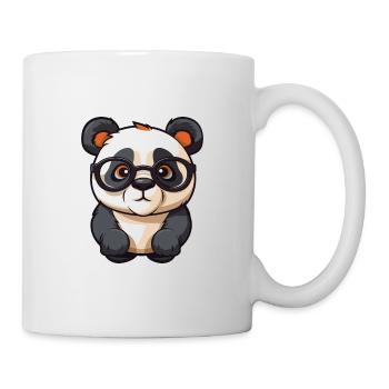 Panda portant des lunettes Cartoon Kawaii Illustration - Mug blanc - blanc - Droite