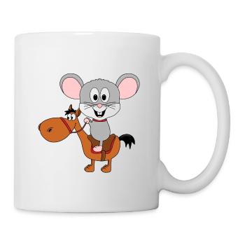 MAUS - PFERD - PONY - REITEN - TIERE - TIER - Tasse - Weiß - Rechts
