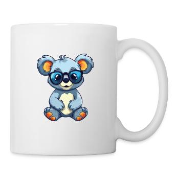 Koala portant des lunettes Cartoon Kawaii Illustration - Mug blanc - blanc - Droite