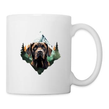 Hund Winter Wald Berge Hunde Tiere Natur - Tasse - Weiß - Rechts