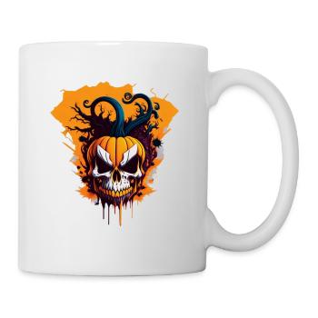 Halloween-Kürbis-Schrägstrich - Tasse - Weiß - Rechts