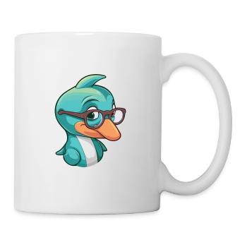 Dolphin With Glasses Cartoon Kawaii Illustration - Mug - white - Right