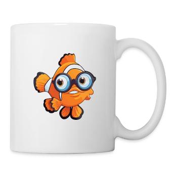 Clownfish With Glasses Cartoon Kawaii Illustration - Mug - white - Right