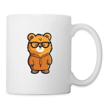 Bear Wearing Glasses Cartoon Kawaii Illustration - Mug - white - Right
