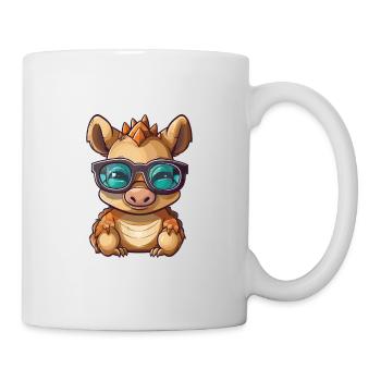 Armadillo With Glasses Cartoon Kawaii Illustration - Mug - white - Right