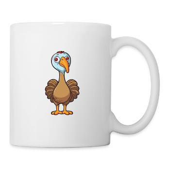 Turquie dessin animé Kawaii Illustration à l’aquarelle - Mug blanc - blanc - Droite