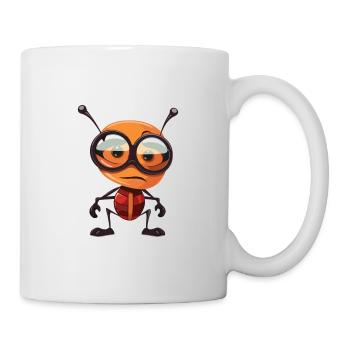 Ant Wearing Glasses Cartoon Kawaii Illustration - Mug - white - Right