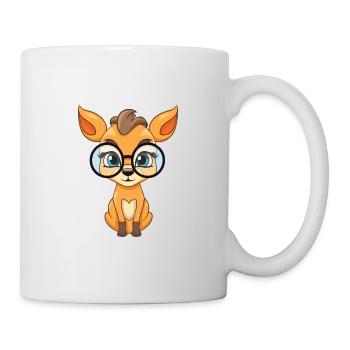 Antelope With Glasses Cartoon Kawaii Illustration - Mug - white - Right