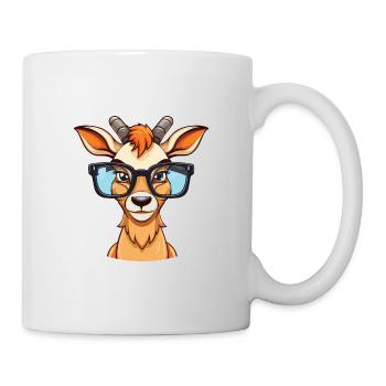 Antelope With Glasses Cartoon Kawaii Illustration - Mug - white - Right