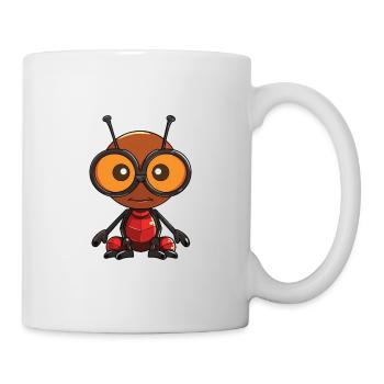 Ant Wearing Glasses Cartoon Kawaii Illustration - Mug - white - Right