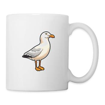 Seagull Cartoon Kawaii Watercolor Illustration - Mug - white - Right