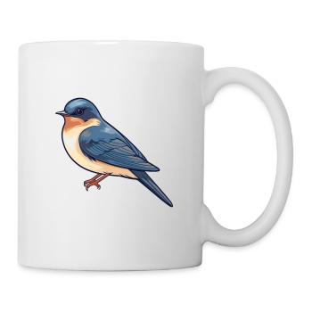 Swallow Cartoon Kawaii Aquarelle Illustration - Mug blanc - blanc - Droite