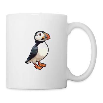 Puffin Cartoon Kawaii Aquarelle Illustration - Mug blanc - blanc - Droite