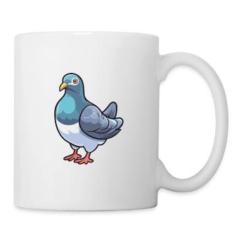 Pigeon Cartoon Kawaii Watercolor Illustration - Mug - white - Right