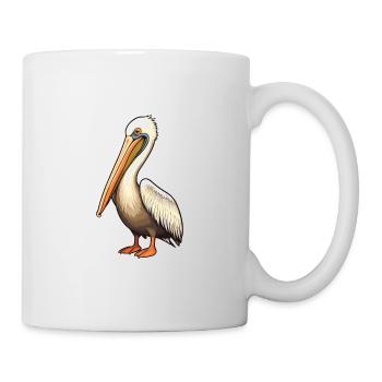 Pelican Cartoon Kawaii Aquarelle Illustration - Mug blanc - blanc - Droite