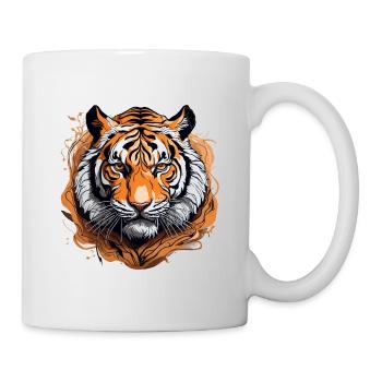 Félin majestueux aux lignes complexes et détaillées - Mug blanc - blanc - Droite
