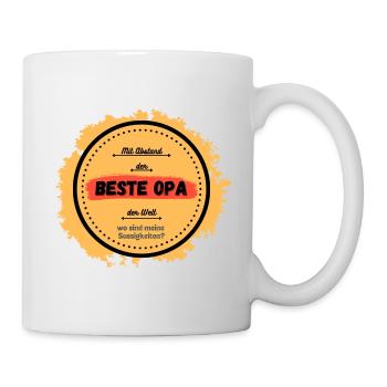 Bester Opa mit Abstand - Tasse - Weiß - Rechts