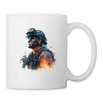 Feuerwehrmann im Einsatz - Tasse - Weiß - Rechts