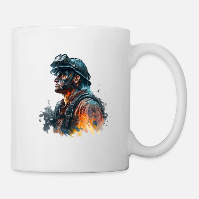Feuerwehrmann im Einsatz - Tasse - Weiß