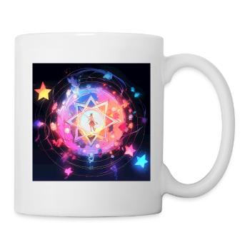 Die bunte Sternenkonstellation - Tasse - Weiß - Rechts