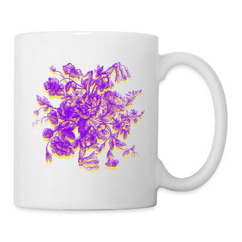 Des fleurs rétro de manière moderne - Mug blanc - blanc - Droite