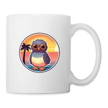Vogel lustige Karikatur Kawaii Strand Illustration - Tasse - Weiß - Rechts