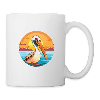 Pelikan Lustige Karikatur Kawaii Strand Illustration - Tasse - Weiß - Rechts
