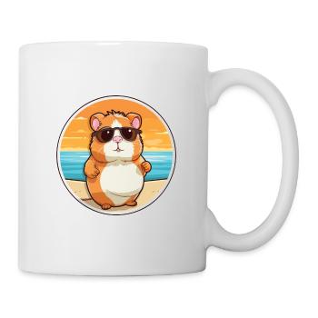 Hamster Lustige Karikatur Kawaii Strand Illustration - Tasse - Weiß - Rechts