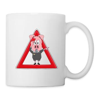 SCHIEDSRICHTER - SCHIRI - SCHWEIN - SAU - FUßBALL - Tasse - Weiß - Rechts