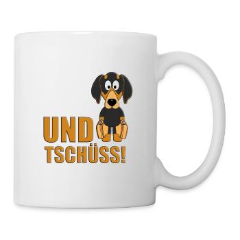 DACKEL - TECKEL - DACHSHUND - HUND - JAGDHUND - Tasse - Weiß - Rechts