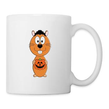 HALLOWEEN - KÜRBIS - TIER - BIBER - OTTER - Tasse - Weiß - Rechts